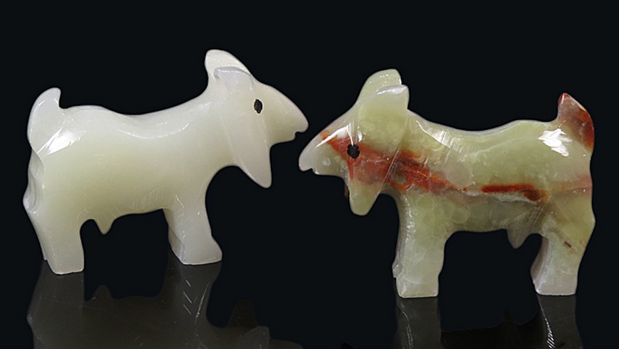 Сувенир Коза из оникса 2 5 65*20*50*мм 1222303