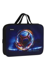 Папка текстильная с ручками 1 отделение, А4 Berlingo Cyber Football, 350*265*80мм, текстиль, на молнии