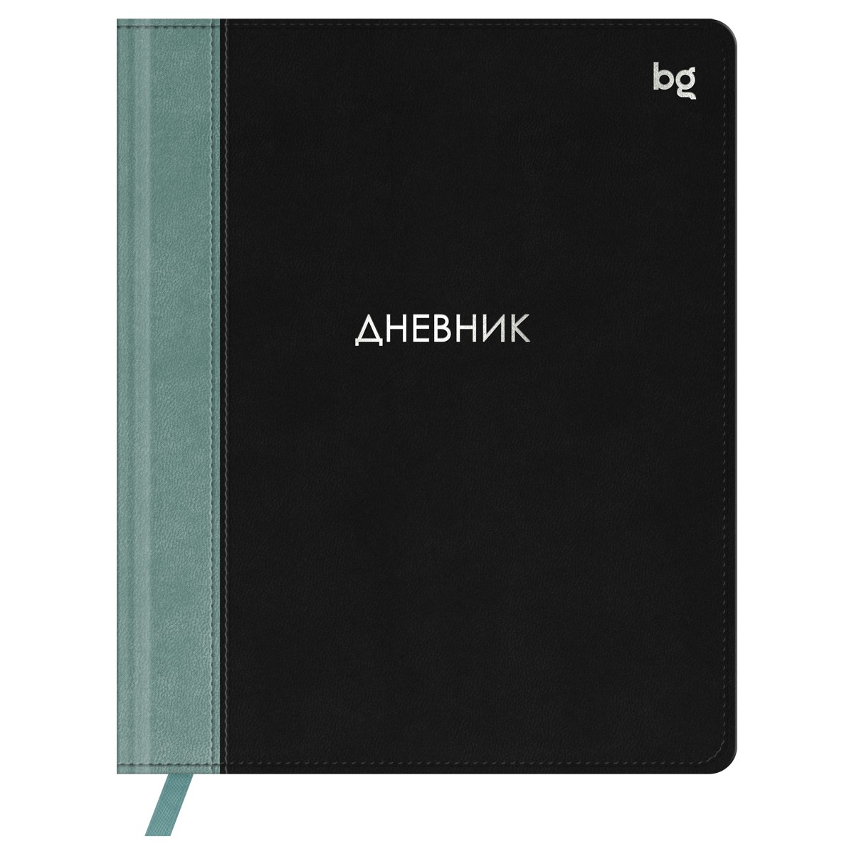 Дневник 1-11 кл. 48л. (твердый) BG Комбо. Черный, иск. кожа, комбинирование материалов, тиснение фольгой, ляссе