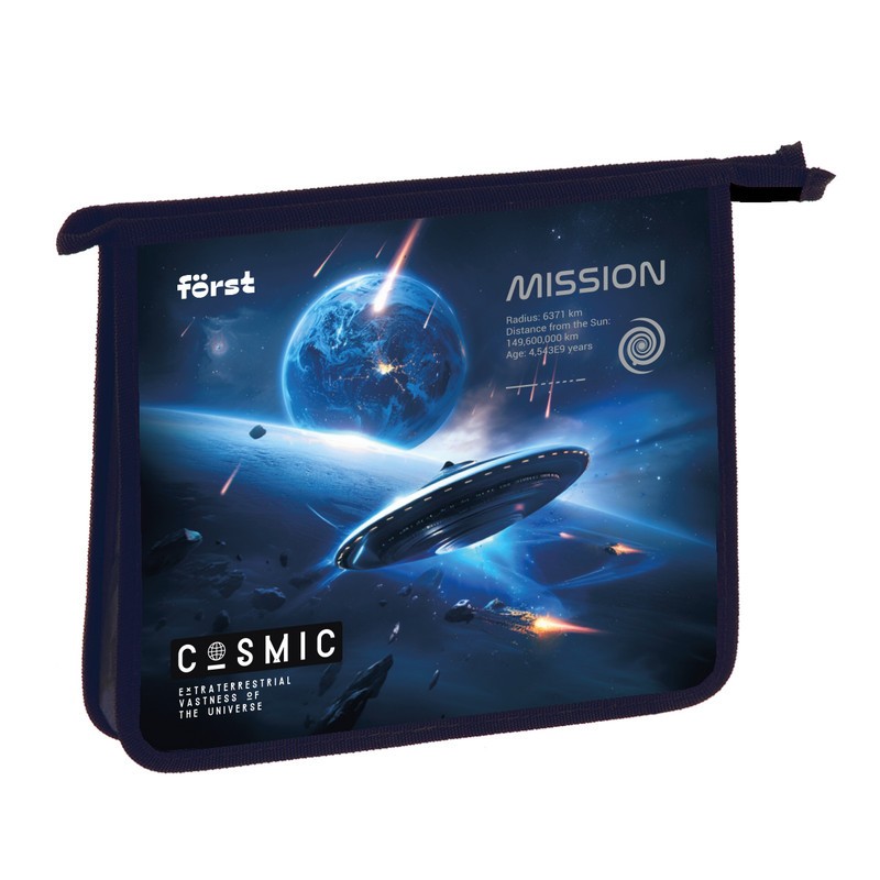 Папка д/тетр д/мальч А5 пласт на молн Cosmic FT-PP-A50514 Forst