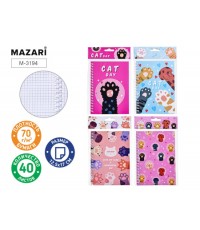 Блокнот 12 5*17см 40л спир Лапки М-3194 Mazari