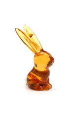 Фигурка с янтарём Гладкий кролик коньячный цвет 1670237