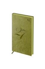 Еженедельник датированный 2027г., 90*165, 64л., мягкий переплет, кожзам, BG Мерцание, оливковый