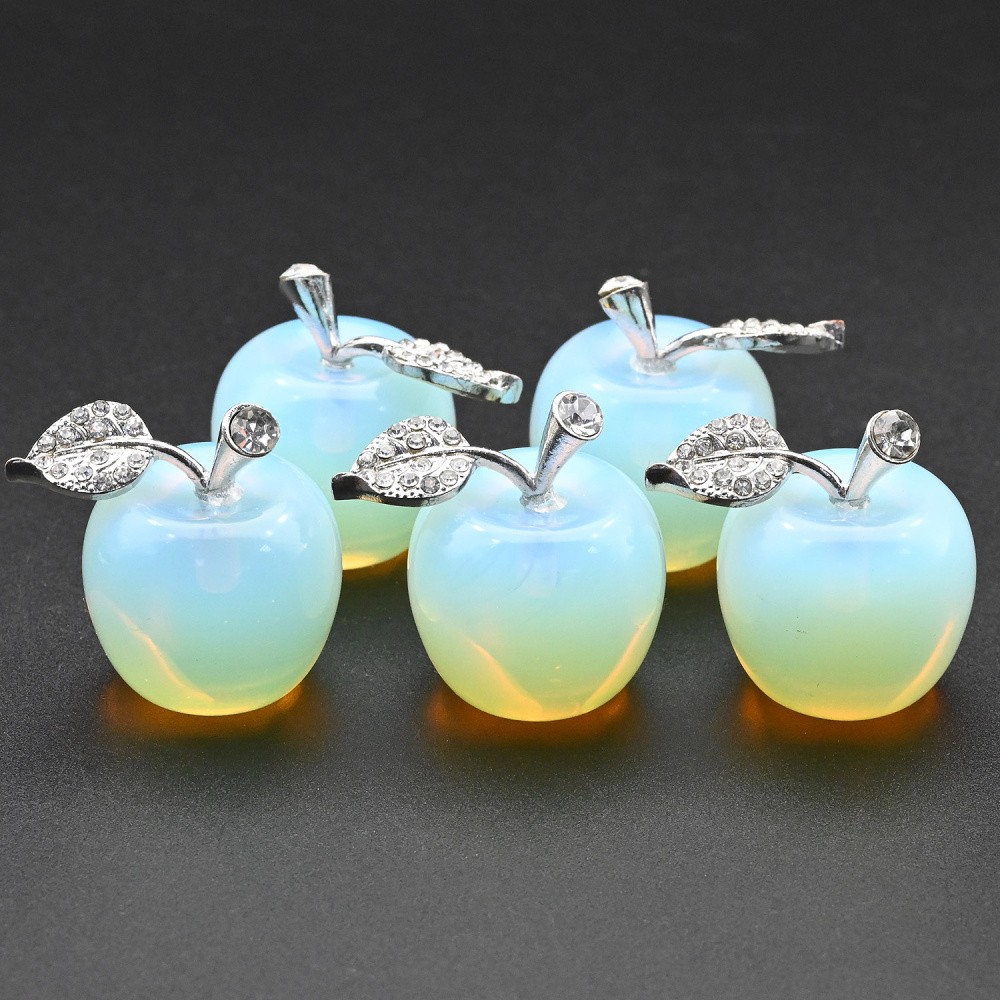 Сувенир Яблочко из лунного камня 25*29мм 2050830