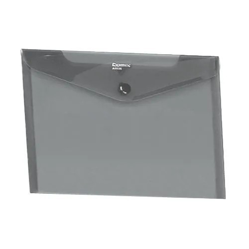 Папка-конверт COMIX BLAZE А3 на кнопке пластик, серая А1852 Comix