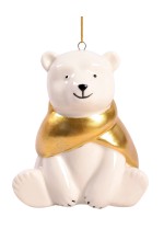 Новогоднее украшение подвесное Белый медведь из фарфора 94953 Феникс-Презент