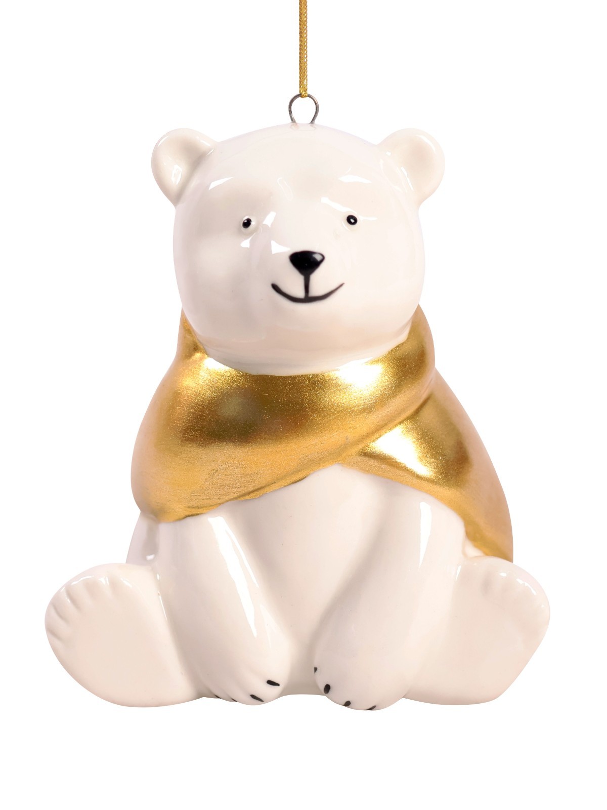 Новогоднее украшение подвесное Белый медведь из фарфора 94953 Феникс-Презент