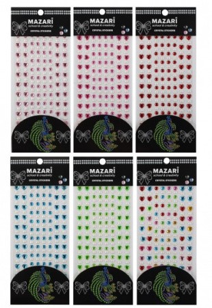 Страз-наклейки акрил сердца+ круг М-8708 MAZARI