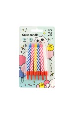 Свечи для торта с держателями MESHU Мини, 2-х цветные, 8см, 12шт
