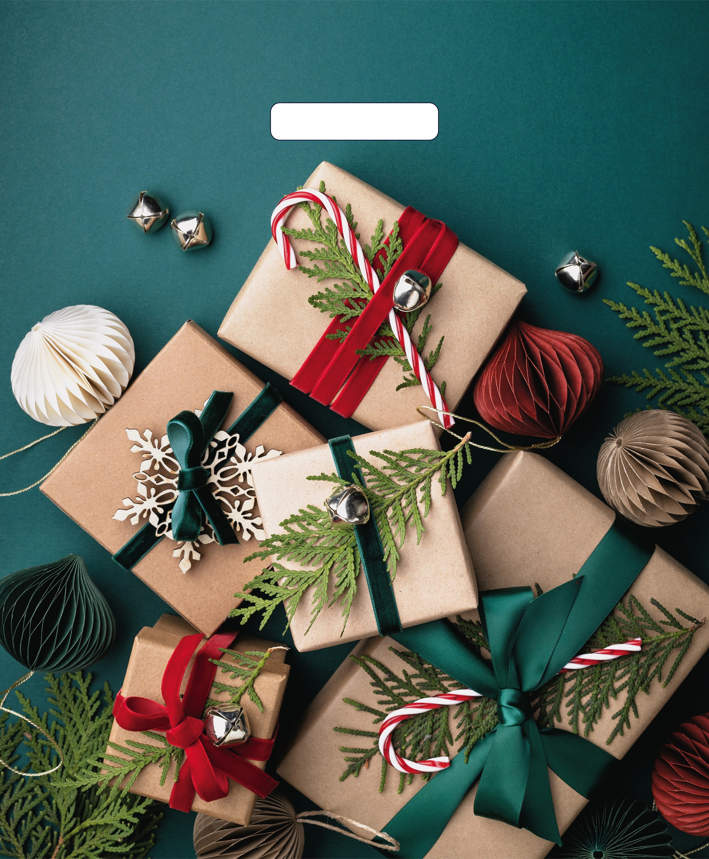 Пакет полиэтиленовый с вырубной ручкой 38х45 см Подарки на зеленом Артпласт