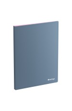 Папка с 20 вкладышами Berlingo Soft Touch Pro, 17мм, 700мкм, с внутр. карманом, серая, внутр. лиловая, софт-тач
