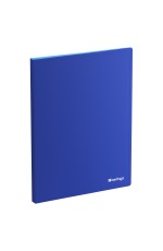 Папка с 20 вкладышами Berlingo Soft Touch Pro, 17мм, 700мкм, с внутр. карманом, синяя, внутр. голубая, софт-тач