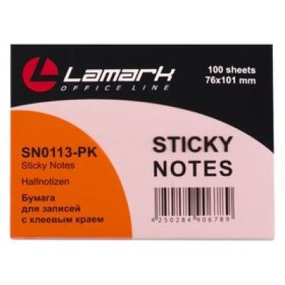 Стикер 76*101 100л розовая пастель SN1113-PK Lamark