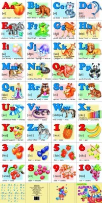 Азбука английская с цифрами (мал форм )