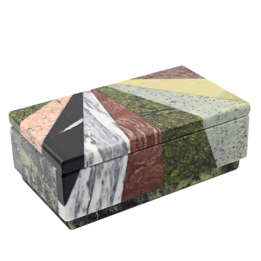 Ларец из змеевика Мозайка луч 145*80*50мм 13107652 аж