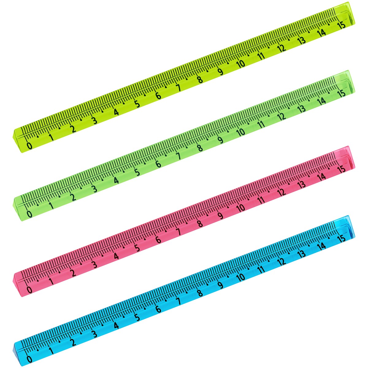 Линейка 15 см трехгран пласт неон ассорти ЛН-31235 Стамм
