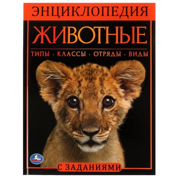 Животные.  Энциклопедия А4. 197х255мм, 48 стр.мелов. бумага, тв. переплет, фольга. Умка в кор.15шт