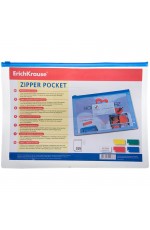 Папка-конверт на молнии Erich Krause PVC Zip Pocket, B5, 180мкм, прозрачная