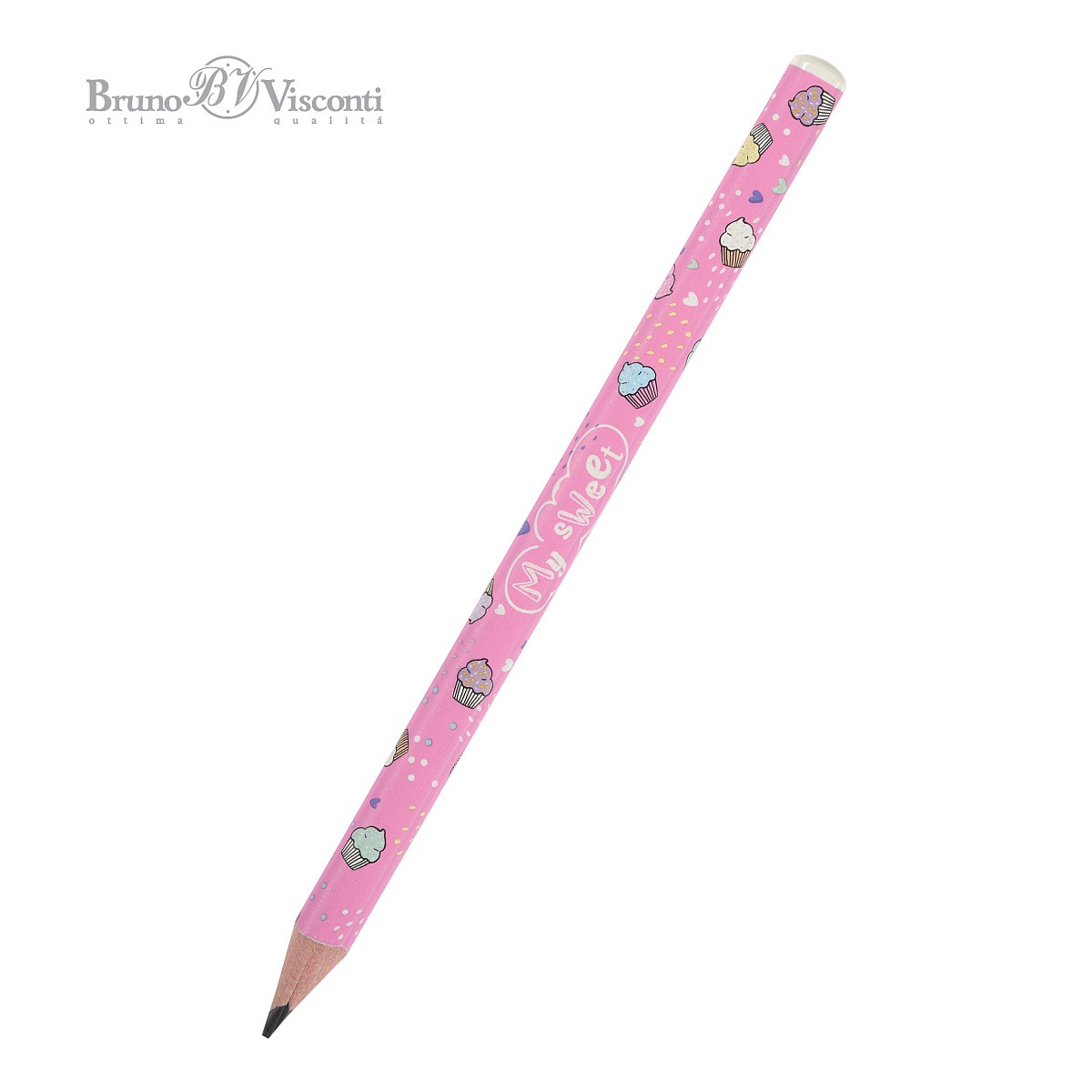 Карандаш ч/гр 35мм 4B Jumbo Макаруны 21-0062/09 Bruno Visconti
