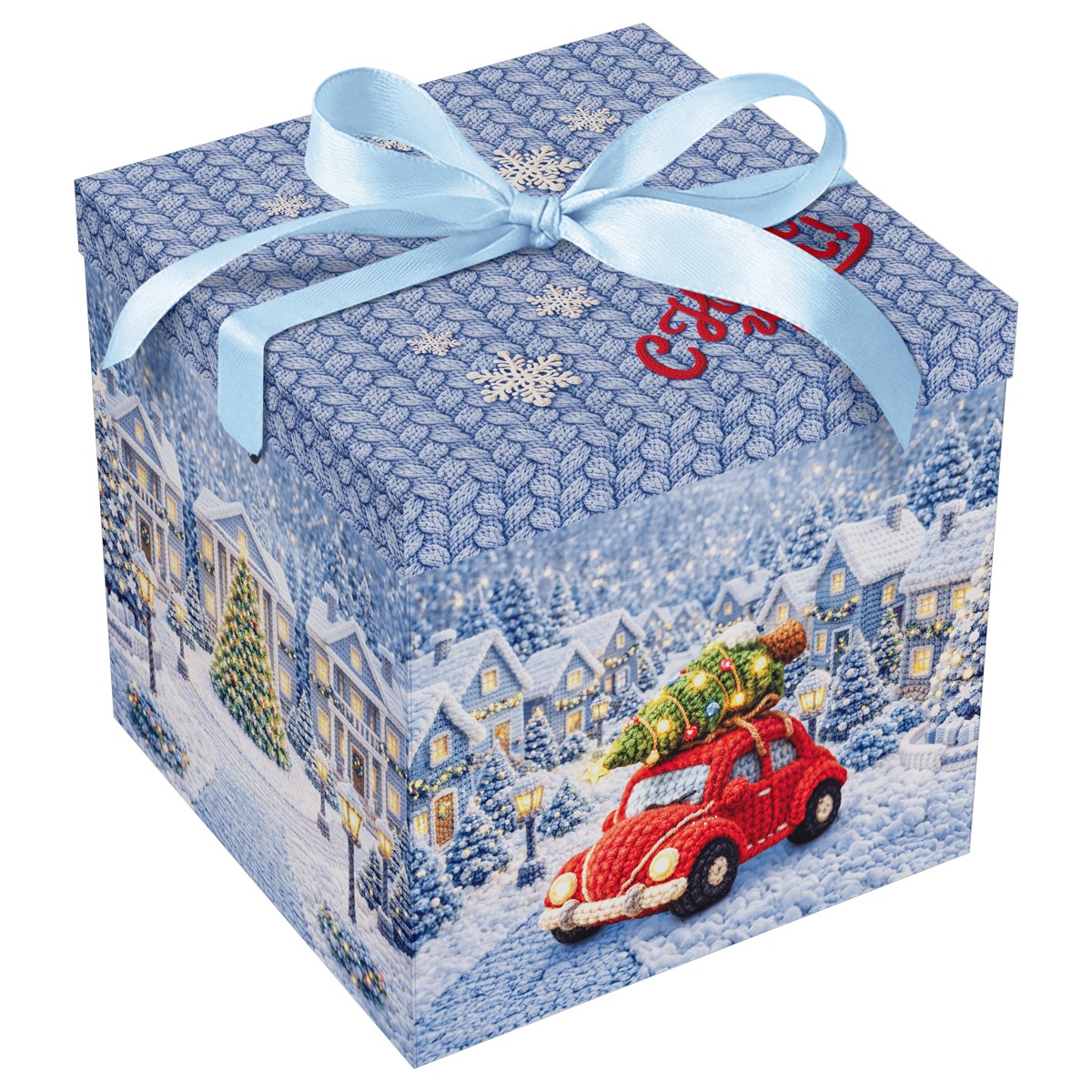 Коробка складная подарочная MESHU Время чудес, (28*28*28см), с лентой