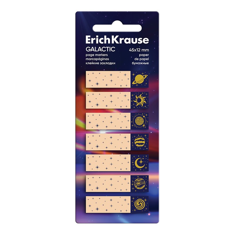 Стикеры -закладки бум 45*12мм 140л Galactic 63671 Erich Krause