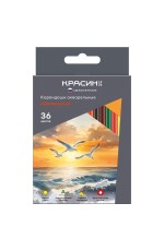 Карандаши акварельные Красин Айвазовский, 36цв., трехгран., заточен., картон, европодвес