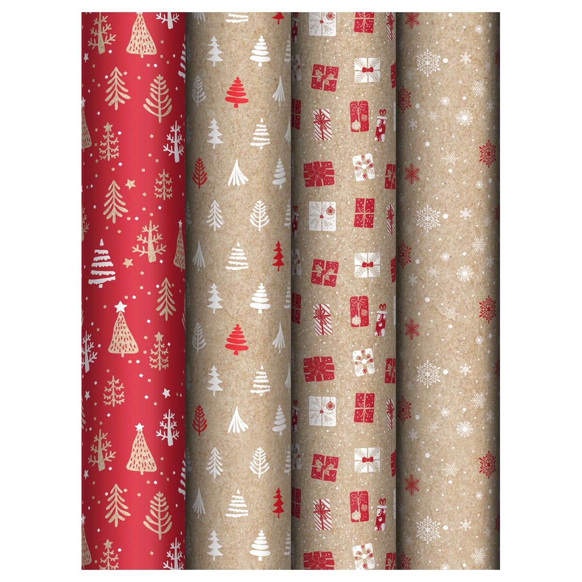 Упаковочная бумага глянц. 70*100см, MESHU Craft NY pattern, 70г/м2, ассорти 4 дизайна