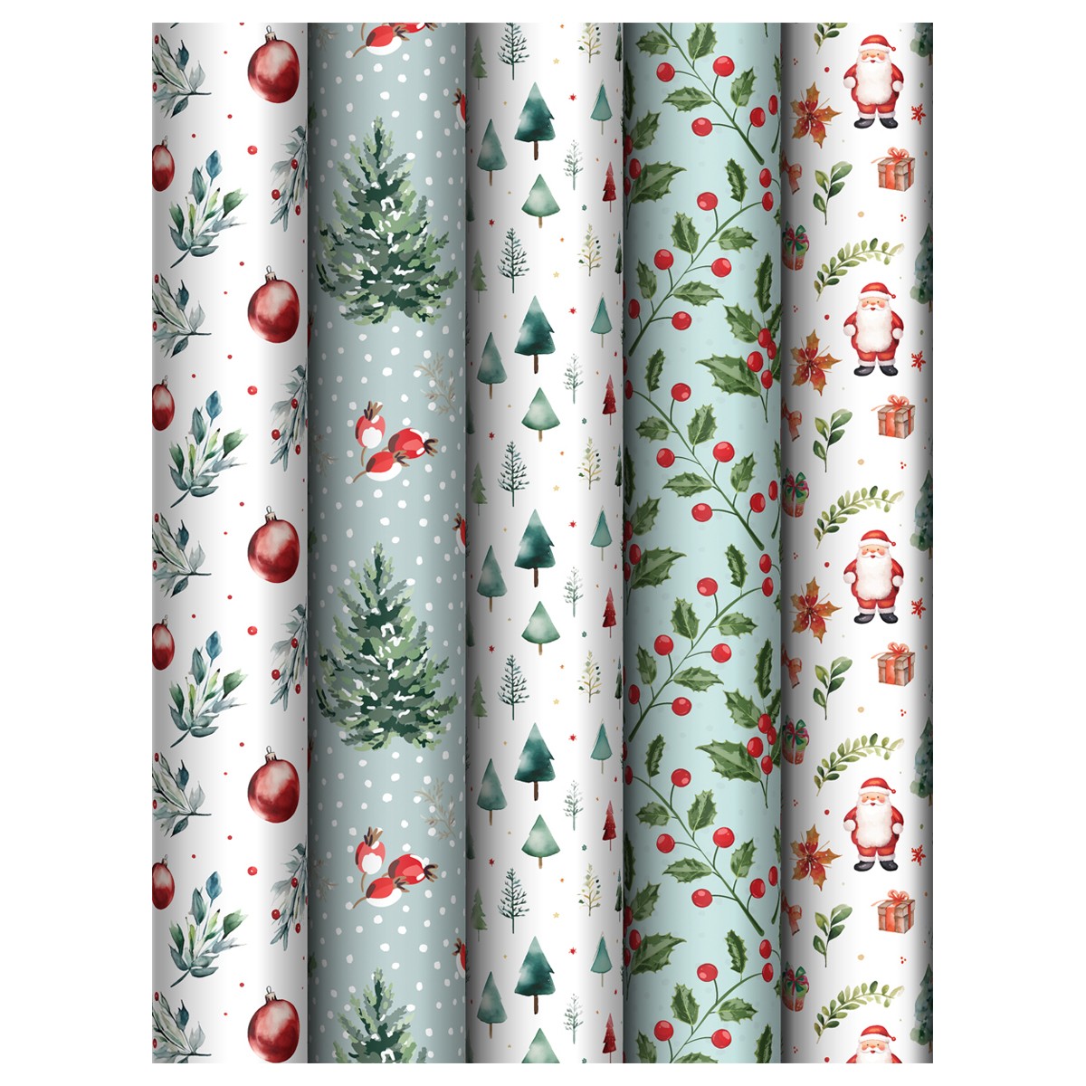 Упаковочная бумага глянц. 70*100см, MESHU Winter magic, 80г/м2, ассорти 5 дизайнов