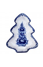 Гжель Лоток для заливного Ёлка