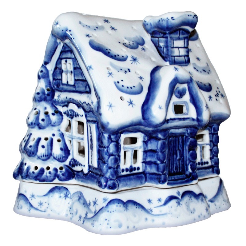 Гжель Ночник Зимний теремок