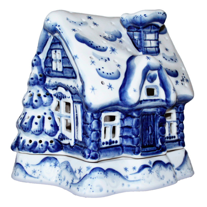 Гжель Ночник Зимний теремок