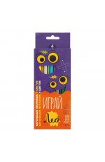 Набор карандашей 6 неон цв+6 металлик трехгранИграй Лео