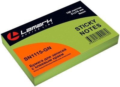 Стикеры 51*76 100л неон зелен 1115-GN Lamark