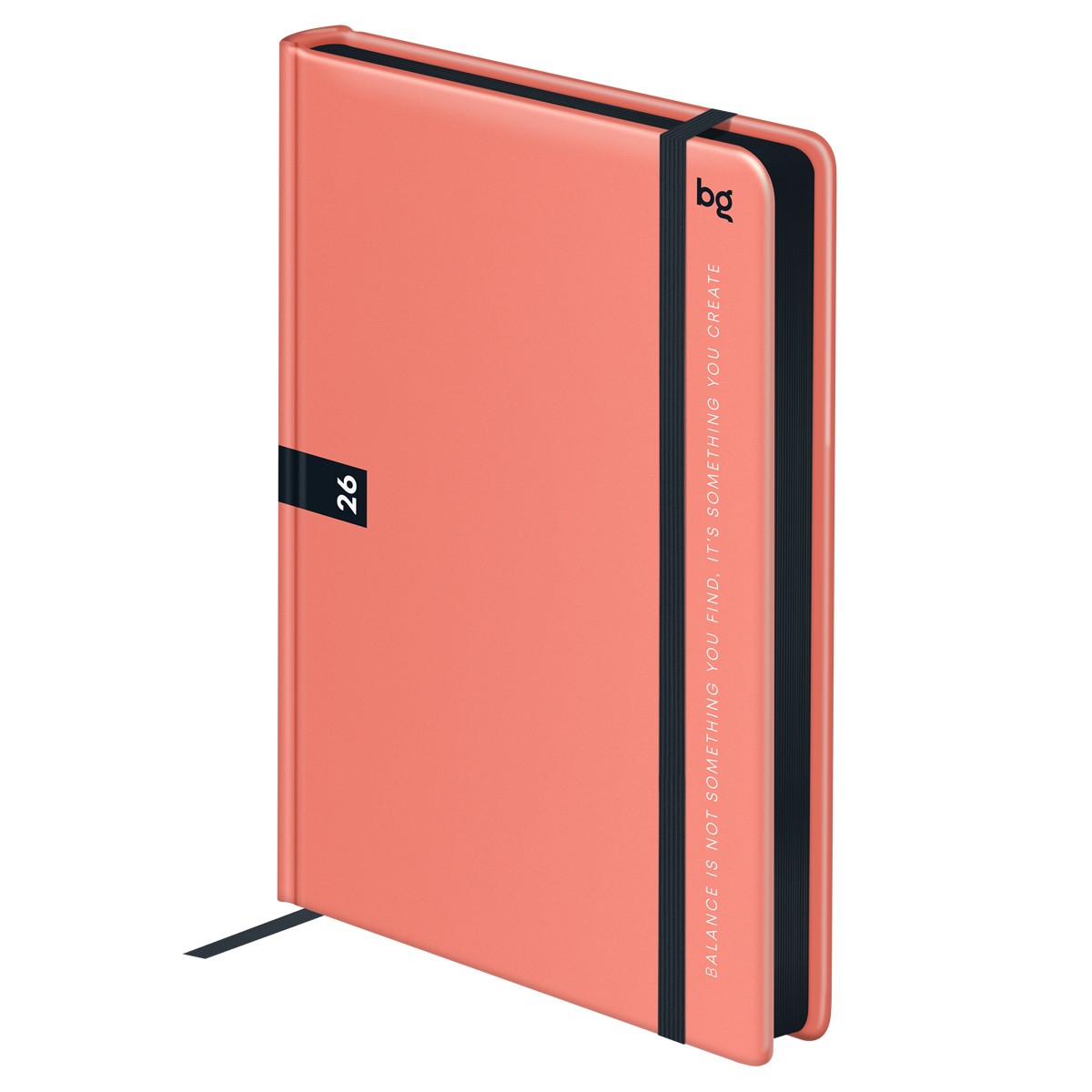 Ежедневник датированный 2026, А5, 7БЦ BGMonochrome. Apricot, коралловый, soft touch