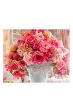 Мозаика алмаз 25х30см Розовые цветы М-11505 MAZARI