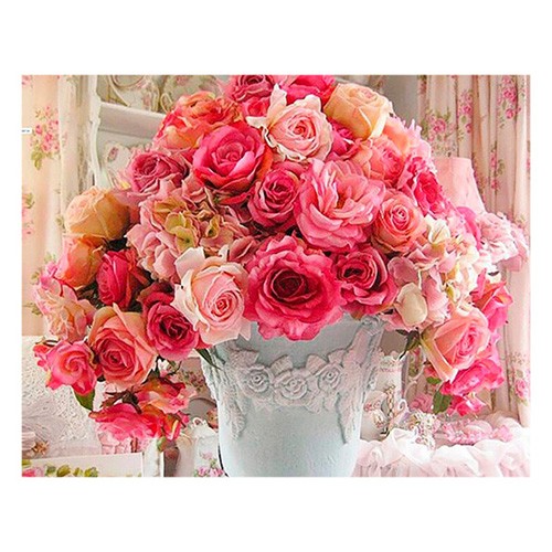 Мозаика алмаз 25х30см Розовые цветы М-11505 MAZARI