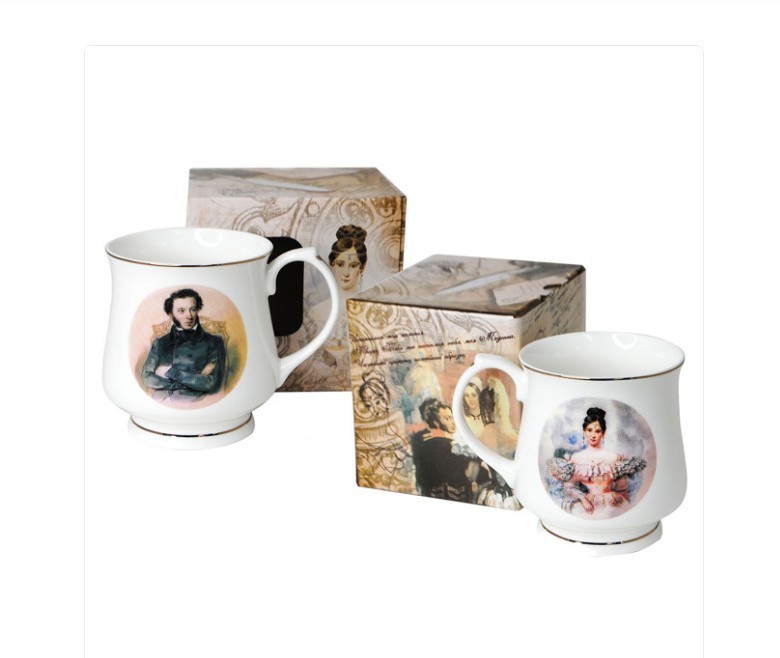 Кружка фарфоровая Пушкин и Наталья 0.3 л MW64031-PUSH/F