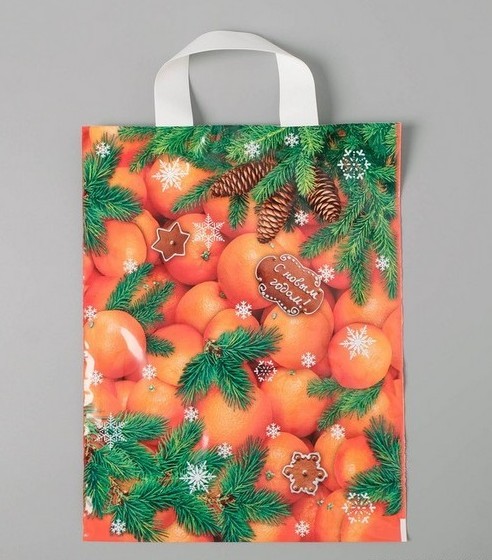 Пакет полиэтиленовый с петлевой ручкой 28х35 см Новогодний десерт Интерпак