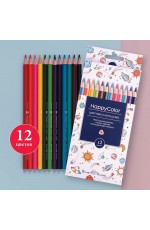 Карандаши Bruno Visconti цветные, 12 цветов HappyColor Арт. 30-0046, упаковка в ассортименте 