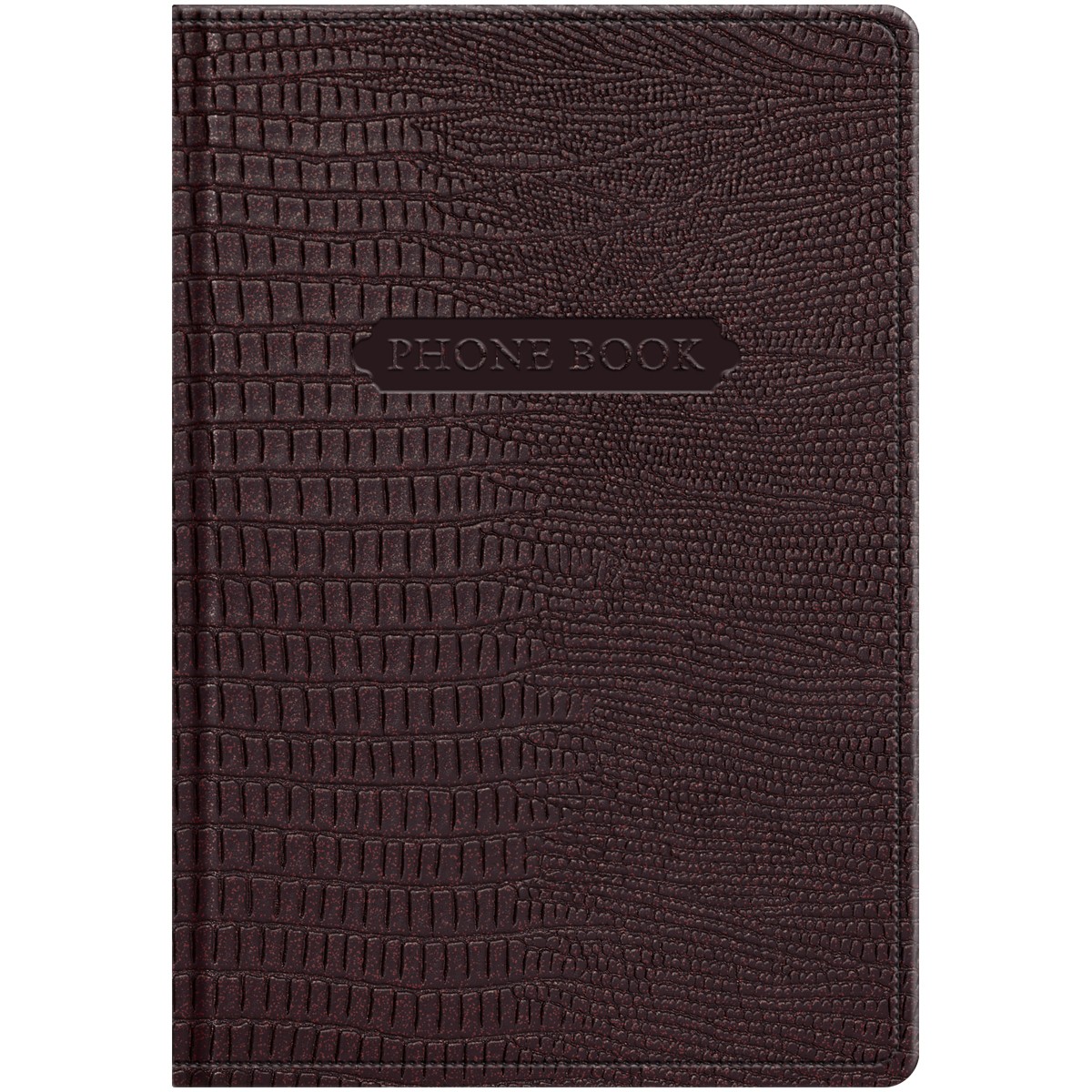 Телефонная книга А5, 80л., кожзам, BG Reptile. Burgundy, с вырубкой