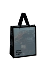 Пакет подарочный 18*23*10см MESHU For man/Для человека, выборочный лак,  матовая ламинация