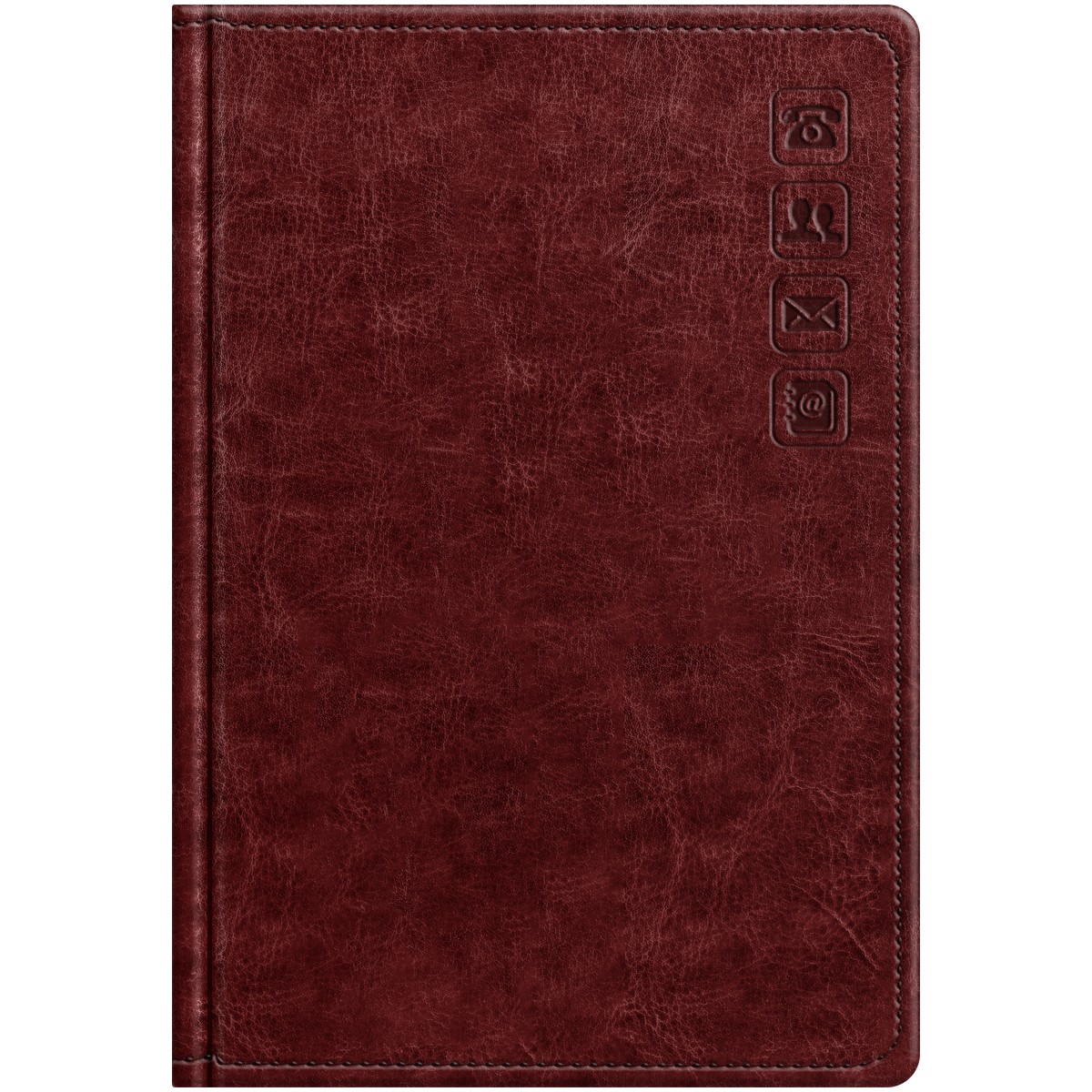 Телефонная книга А5, 80л., кожзам, BG Nebraska. Dark red, с вырубкой