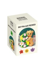 Набор для росписи из гипса ТРИ СОВЫ Весенний мишка, высота фигурки 8см, с красками и кистью, картонная коробка