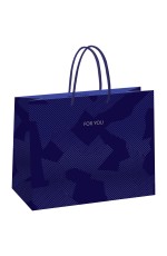 Пакет подарочный 32*26*12см MESHU Blue pattern, выборочный лак, матовая ламинация