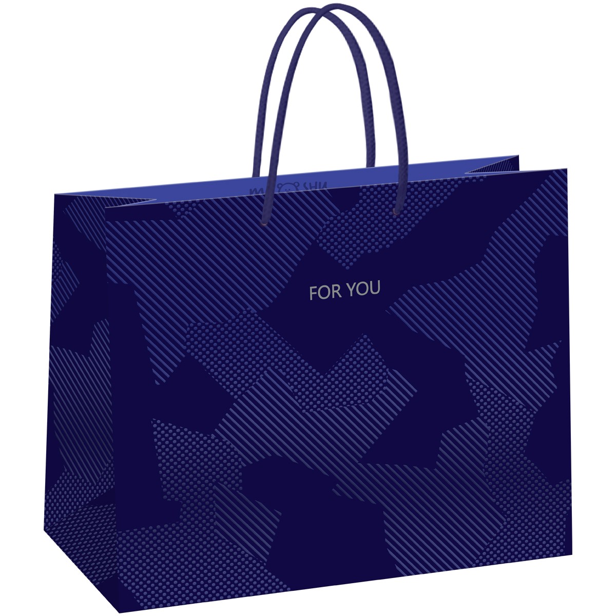 Пакет подарочный 32*26*12см MESHU Blue pattern, выборочный лак, матовая ламинация