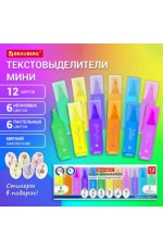 Набор маркеров текст мини 6цв неон+6цв пастел 152538 Brauberg