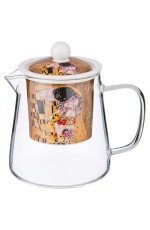 Чайник фарф с ситом Поцелуй (Климт) 450мл зол кор 104-514