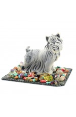 Сувенир из змеевика и мрамолита Собака Йорктерьер 100*80*80 мм 1313938ар