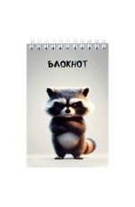 Блокнот А6 96л кл спир Сердитый енот 70144 Феникс