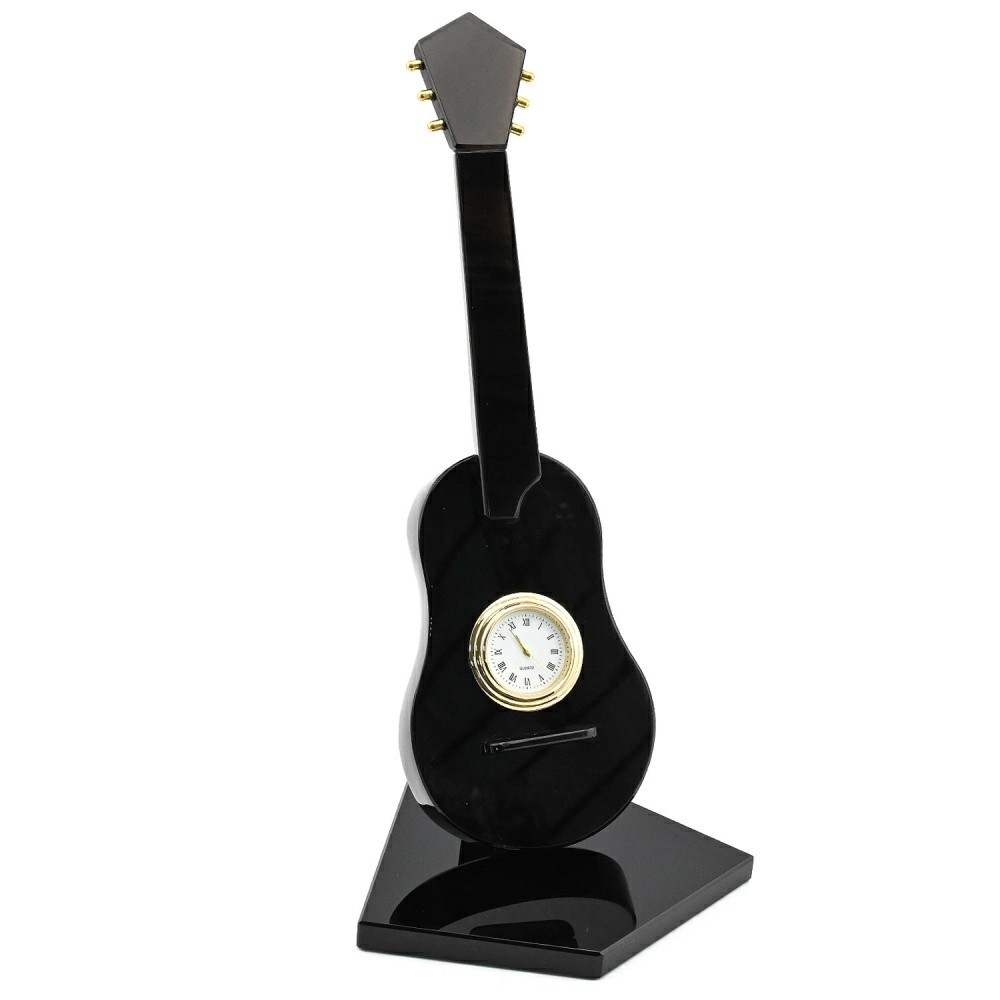  Часы из обсидиана темного "Гитара" 120*115*270 мм. 1450481-2